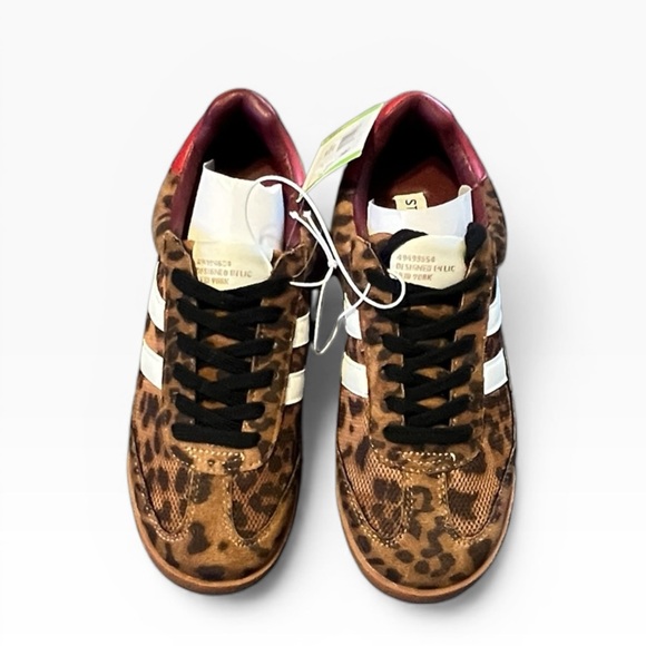 NEW Steve Madden Retro Suede Sneakers Shoes Women’s Size 7 Leopard Animal Print - Picture 3 of 10